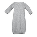 The Laughing Giraffe   Long Sleeve Poly Cotton Gown - Heather Grey